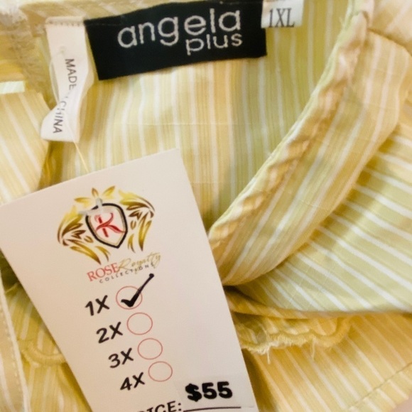 NWT Angela Plus Size Blouse Sleeveless Cream - Picture 4 of 13
